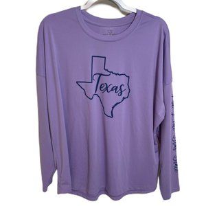 State of mine XL Long Sleeve T-Shirt Lavender with Blue Print